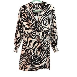 Anthropologie Printed Zebra Wrap Mini Dress NWT